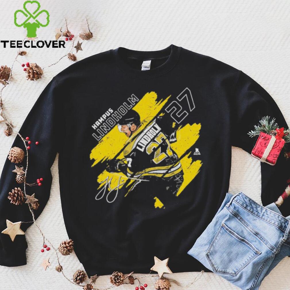 Hampus Lindholm Boston Bruins Stripes Signature shirt Hampus Lindholm Boston Bruins Stripes Signature shirt