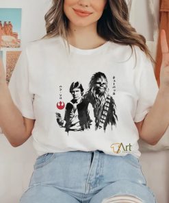 Han Solo and Chewbacca in Japanese sumi e style shirt