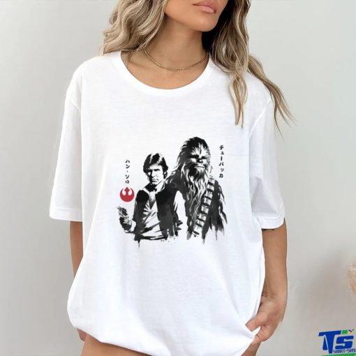 Han Solo and Chewbacca in Japanese sumi e style shirt