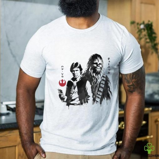 Han Solo and Chewbacca in Japanese sumi e style shirt