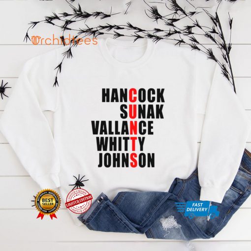 Hancock Sunak Vallance Whitty Johnson shirt tee