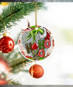 Hand Grinch Hohoho Merry Christmas Ceramic Ornament