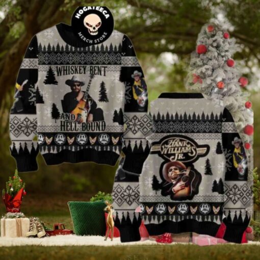 Hank Williams Jr Whiskey Bent And Hell Bound Christmas Sweater Chirstmas Gifts 2024 Xmas For Family And Friends Ugly Sweater