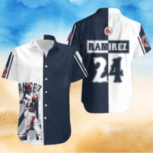 Hanley Ramirez Boston Red Sox Striped Player Hawaiian Shirt