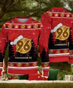 Hannover 96 Ugly Christmas Sweater Santa Hat Logo Tree Gift For Men And Women