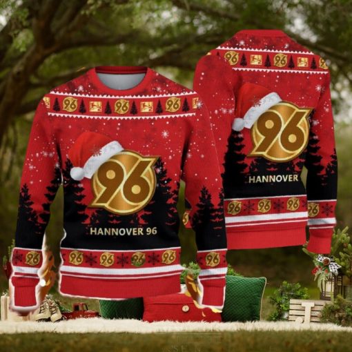 Hannover 96 Ugly Christmas Sweater Santa Hat Logo Tree Gift For Men And Women