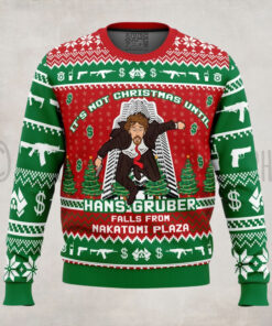 Hans Gruber Fall Nakatomi Plaza Die Hard Ugly Christmas Sweater