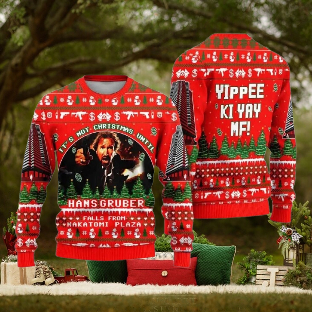 Hans Gruber Nakatomi Plaza Ugly Christmas Sweater Hans Gruber Nakatomi Plaza Ugly Christmas Sweater