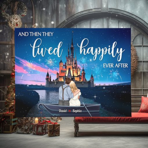 Happily Ever After   Dreaming Couple Canvas, Personalized Canvas Poster