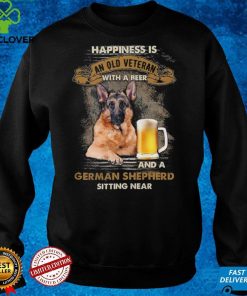 Happiness Is An Old Veteran With Beer German Shepherd Shirt