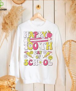 Happy 100th day of school teacher appreciation smiley shirt