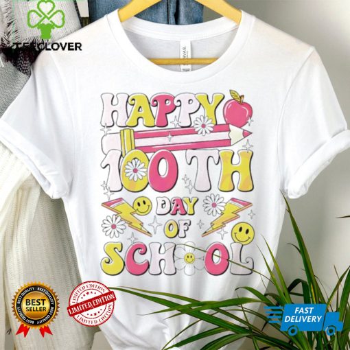 Happy 100th day of school teacher appreciation smiley hoodie, sweater, longsleeve, shirt v-neck, t-shirt