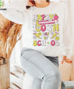 Happy 100th day of school teacher appreciation smiley hoodie, sweater, longsleeve, shirt v-neck, t-shirt