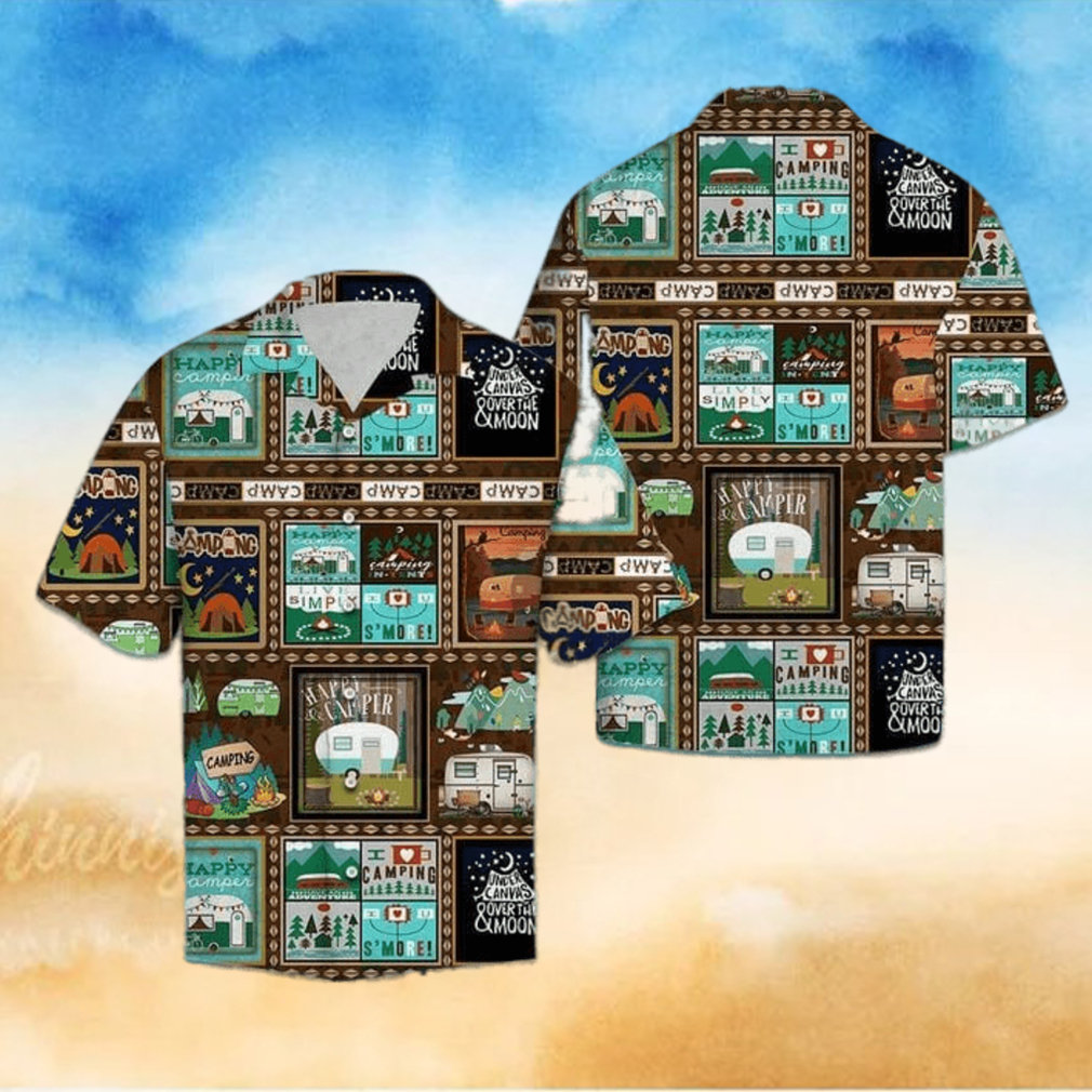 Happy Camper And Camping Life Hawaiian Aloha Shirts Happy Camper And Camping Life Hawaiian Aloha Shirts
