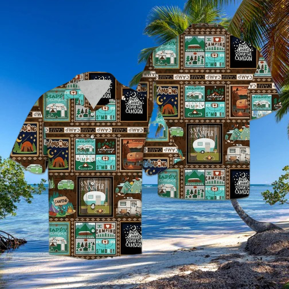 Happy Camper And Camping Life Hawaiian Aloha Shirts Happy Camper And Camping Life Hawaiian Aloha Shirts