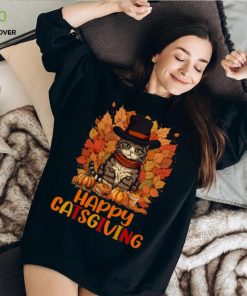 Happy Catsgiving Thanksgiving Cat T Shirt