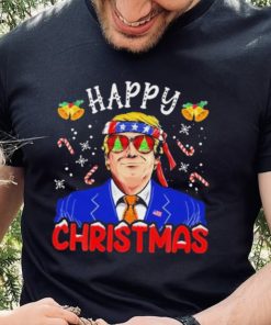 Happy Christmas American Flag Trump Ugly Christmas Shirt