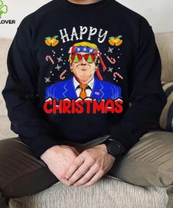 Happy Christmas American Flag Trump Ugly Christmas Shirt