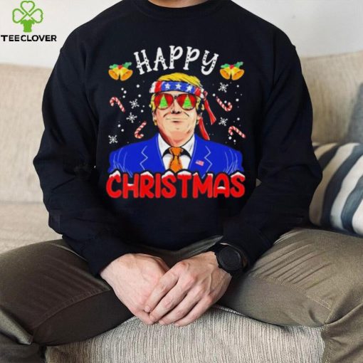 Happy Christmas American Flag Trump Ugly Christmas Shirt