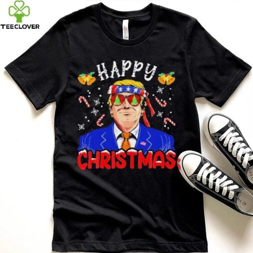 Happy Christmas American Flag Trump Ugly Christmas Shirt