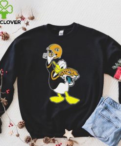 Happy Donald Duck character Jacksonville Jaguars football helmet logo shirt