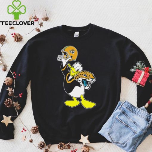 Happy Donald Duck character Jacksonville Jaguars football helmet logo hoodie, sweater, longsleeve, shirt v-neck, t-shirt