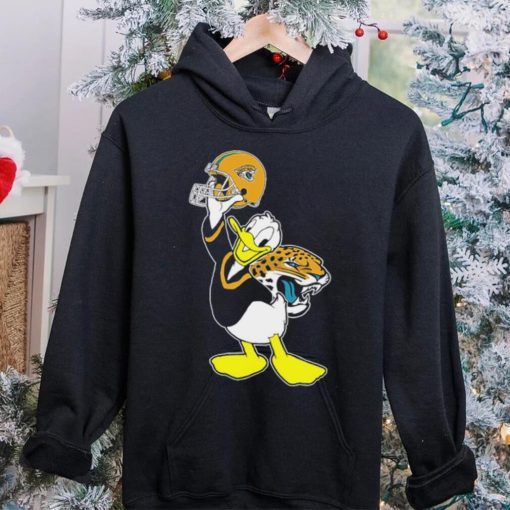 Happy Donald Duck character Jacksonville Jaguars football helmet logo hoodie, sweater, longsleeve, shirt v-neck, t-shirt