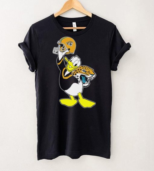 Happy Donald Duck character Jacksonville Jaguars football helmet logo hoodie, sweater, longsleeve, shirt v-neck, t-shirt