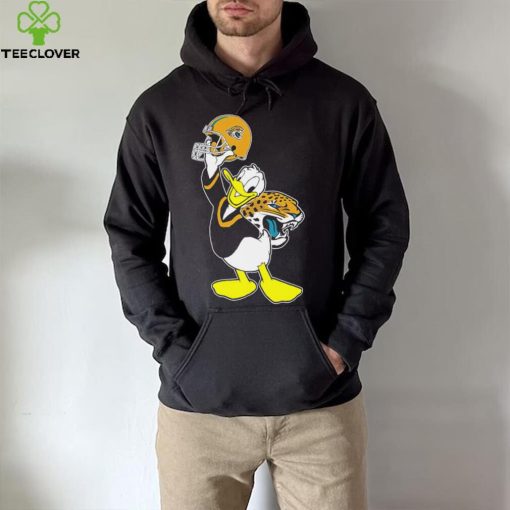 Happy Donald Duck character Jacksonville Jaguars football helmet logo hoodie, sweater, longsleeve, shirt v-neck, t-shirt