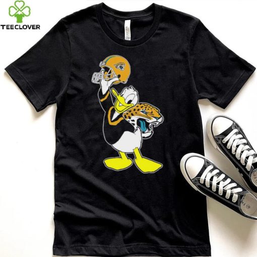 Happy Donald Duck character Jacksonville Jaguars football helmet logo hoodie, sweater, longsleeve, shirt v-neck, t-shirt