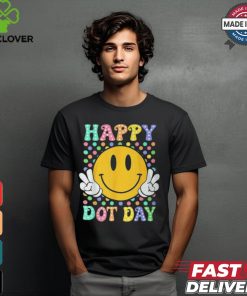 Happy Dot Day 2024 Smile Face Colorful Polka Dot Teacher Kid T Shirt