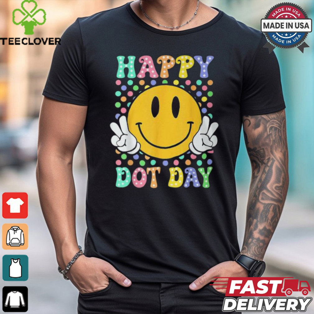 Happy Dot Day 2024 Smile Face Colorful Polka Dot Teacher Kid T Shirt Happy Dot Day 2024 Smile Face Colorful Polka Dot Teacher Kid T Shirt