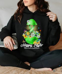Happy Easter Mental Health Green Ribbon Awareness Flower Egg T Shirt