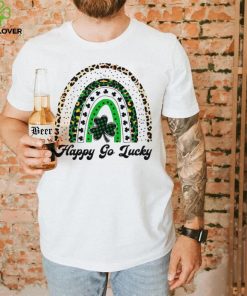 Happy Go Lucky St Patricks Day Rainbow Lucky Clover Shamrock Shirt