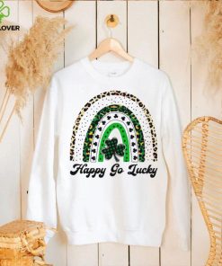 Happy Go Lucky St Patricks Day Rainbow Lucky Clover Shamrock Shirt