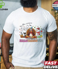 Happy Hallothanksmas Funny Halloween Thanksgiving Christmas Shirt