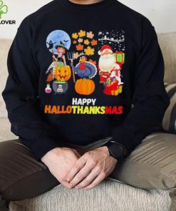 Happy Hallothanksmas Funny Halloween Thanksgiving and Christmas 2023 T Shirt