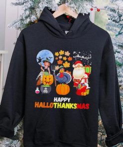 Happy Hallothanksmas Funny Halloween Thanksgiving and Christmas 2023 T Shirt