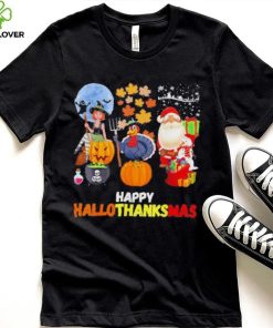 Happy Hallothanksmas Funny Halloween Thanksgiving and Christmas 2023 T Shirt