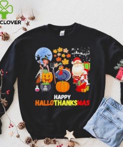 Happy Hallothanksmas Funny Halloween Thanksgiving and Christmas 2023 T Shirt