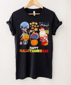 Happy Hallothanksmas Funny Halloween Thanksgiving and Christmas 2023 T Shirt