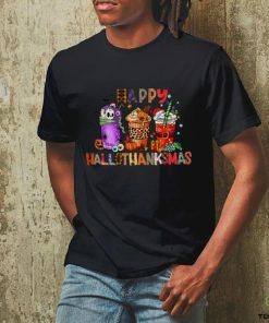 Happy Hallothanksmas Halloween Coffee Latte Thanksgiving T Shirt 3 Happy Hallothanksmas Halloween Coffee Latte Thanksgiving T Shirt