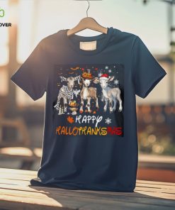 Happy Hallothanksmas Halloween Thanksgiving Christmas Goat Classic T Shirt