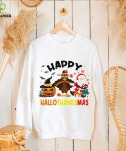 Happy Hallothanksmas Pumpkin Turkey Santa T Shirt