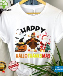 Happy Hallothanksmas Pumpkin Turkey Santa T Shirt 2 Happy Hallothanksmas Pumpkin Turkey Santa T Shirt