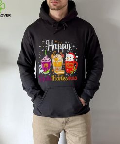 Happy Hallothanksmas Shirt Drinks Halloween Thanksgiving Christmas T Shirt