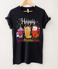 Happy Hallothanksmas Shirt Drinks Halloween Thanksgiving Christmas T Shirt 3 Happy Hallothanksmas Shirt Drinks Halloween Thanksgiving Christmas T Shirt