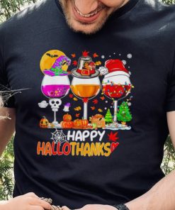 Happy Hallothanksmas wine Halloween Christmas Thanksgiving 2022 hoodie, sweater, longsleeve, shirt v-neck, t-shirt