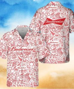 Happy Halloween Doodle Art Budweiser Hawaiian Shirt Beer Lovers Gift