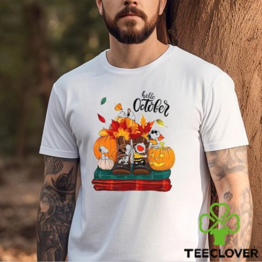 Happy Halloween Snoopy And Charlie Brown Hello October Shirt, Charlie Brown Halloween Pumkin T Shirt, Happy Autumn Snoopy Halloween Shirt